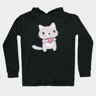 Cute Cat With A Heart T-Shirt Hoodie